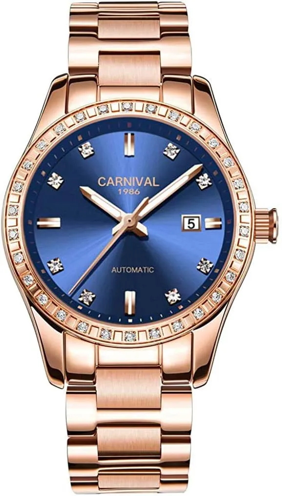 MASTOPWomen Watches Top Brand Luxury Stainless Steel Mechanical Wristwatches Waterproof Retro Luminous Sapphire Watch Classic Business Dress Wrist Watch