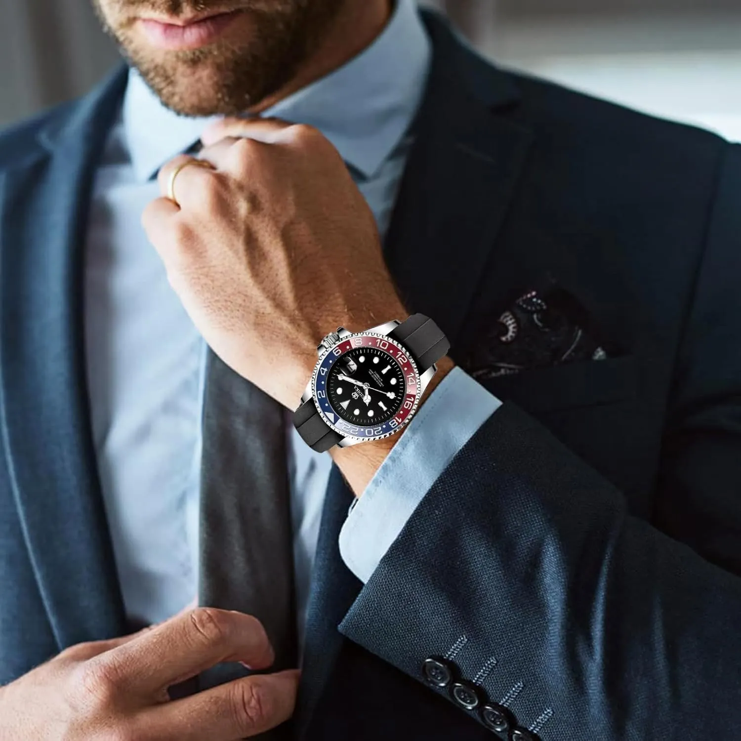 Men's Automatic Mechanical Watch - Submarine series - Date Calendar, Luminous Hands and Markers, Exhibition Caseback, Water-Resistant, Self-Winding, Use Japan-made [MIYOTA] Movement - Reliable, Sport, 43mm