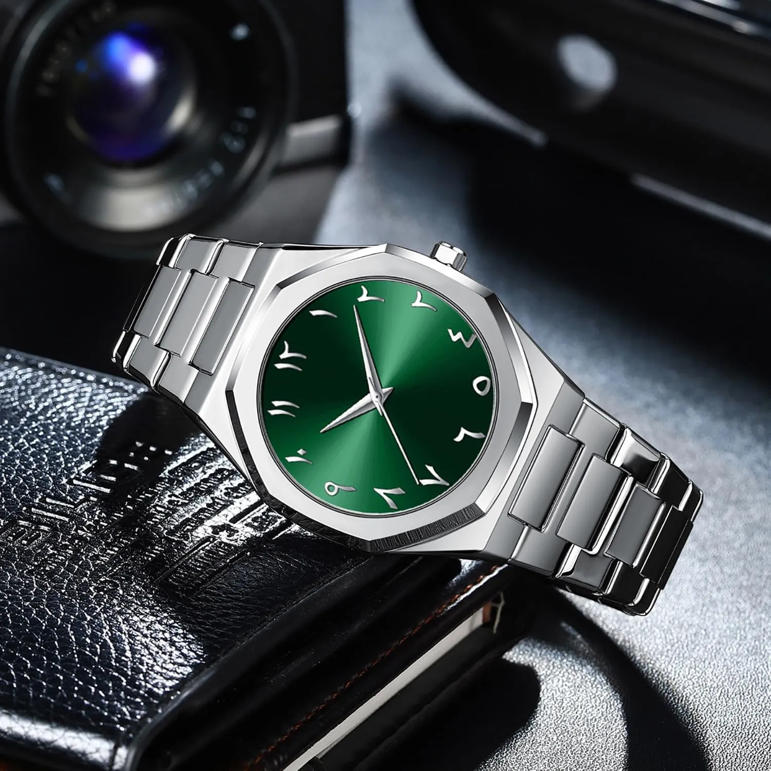 Mens Business Gold Watch Stainless Steel WatchBand Waterproof Analog Quartz Wristwatch