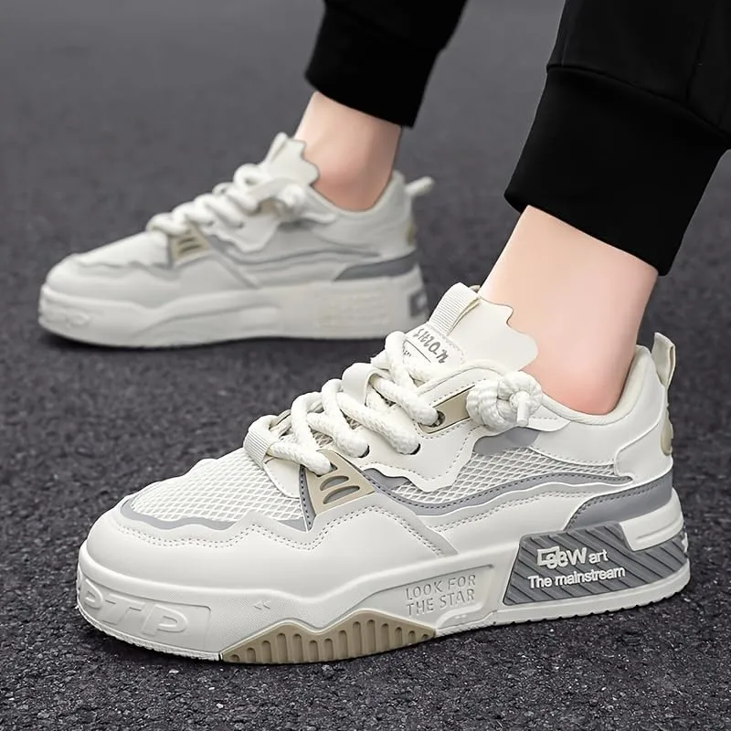 Men's Fashion Sneakers - Casual Shoes with Mesh Upper, Breathable Design for Travel, Outdoor Walks & All-Season Wear