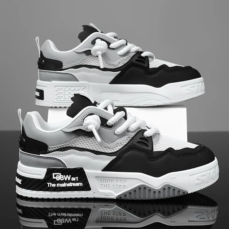 Men's Fashion Sneakers - Casual Shoes with Mesh Upper, Breathable Design for Travel, Outdoor Walks & All-Season Wear