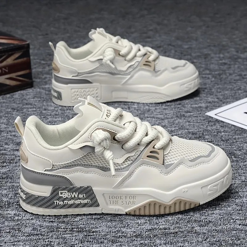 Men's Fashion Sneakers - Casual Shoes with Mesh Upper, Breathable Design for Travel, Outdoor Walks & All-Season Wear