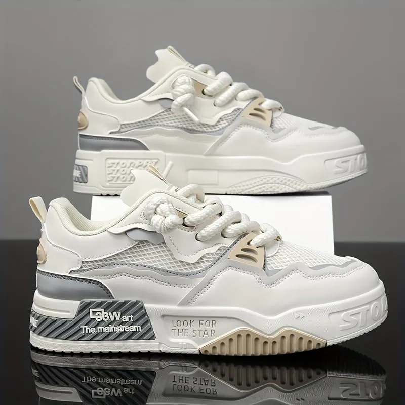 Men's Fashion Sneakers - Casual Shoes with Mesh Upper, Breathable Design for Travel, Outdoor Walks & All-Season Wear