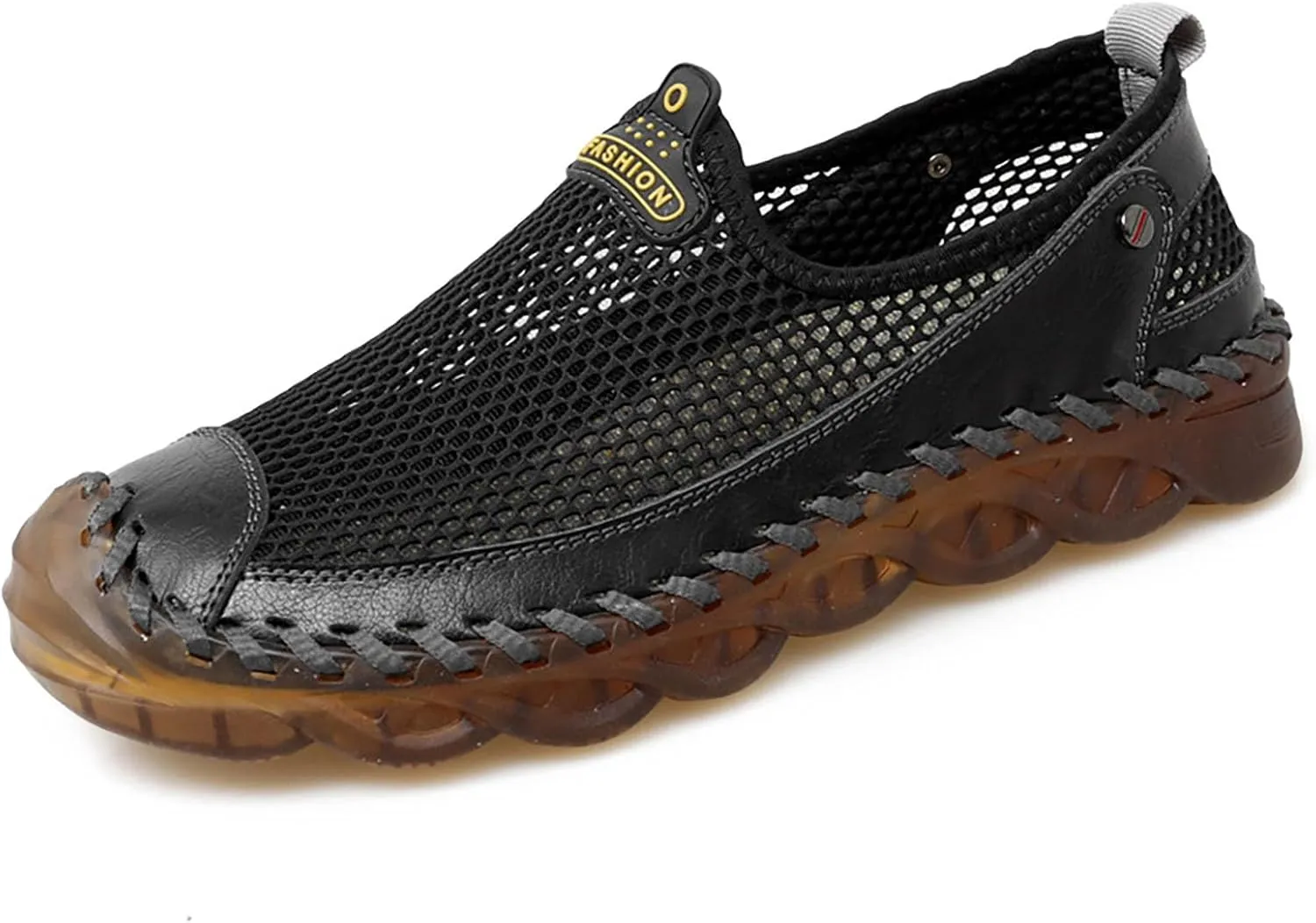 Men's Mesh Breathable Walking Loafers Outdoor Lightweight Slip-on Mesh Casual Hiking Shoes