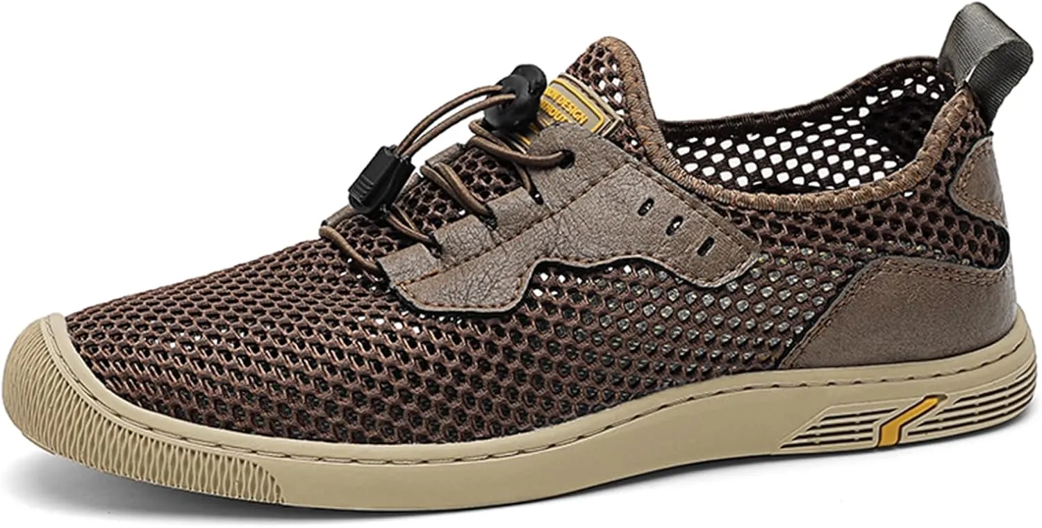 Men's Mesh Breathable Walking Shoes Outdoor Lightweight Slip-on Mesh Casual Shoes Hiking Shoes