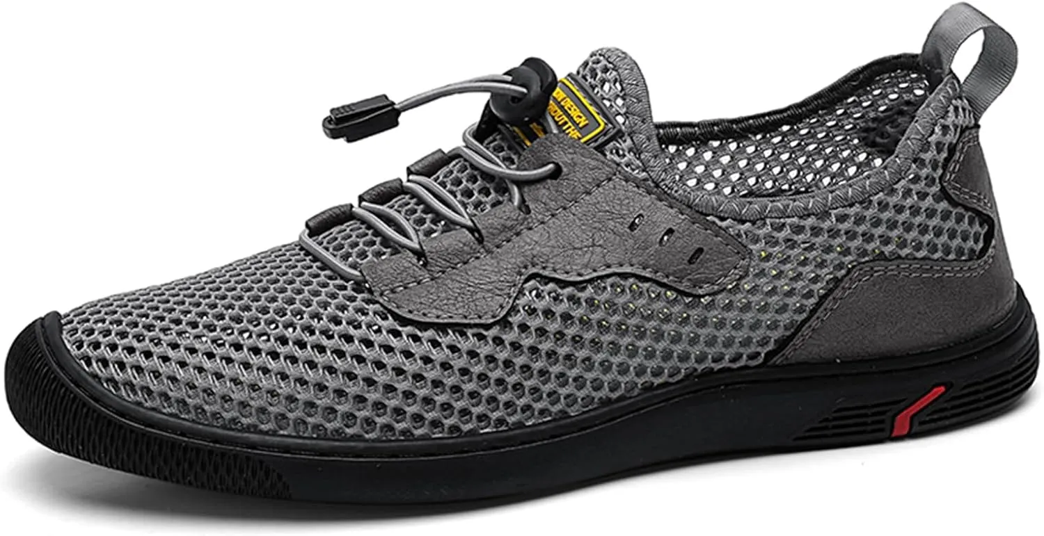 Men's Mesh Breathable Walking Shoes Outdoor Lightweight Slip-on Mesh Casual Shoes Hiking Shoes