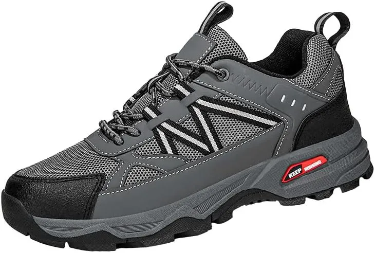 Men's Trail Running Shoes Hiking Shoes Breathable Mesh Upper Lace-Up Travel Shoes