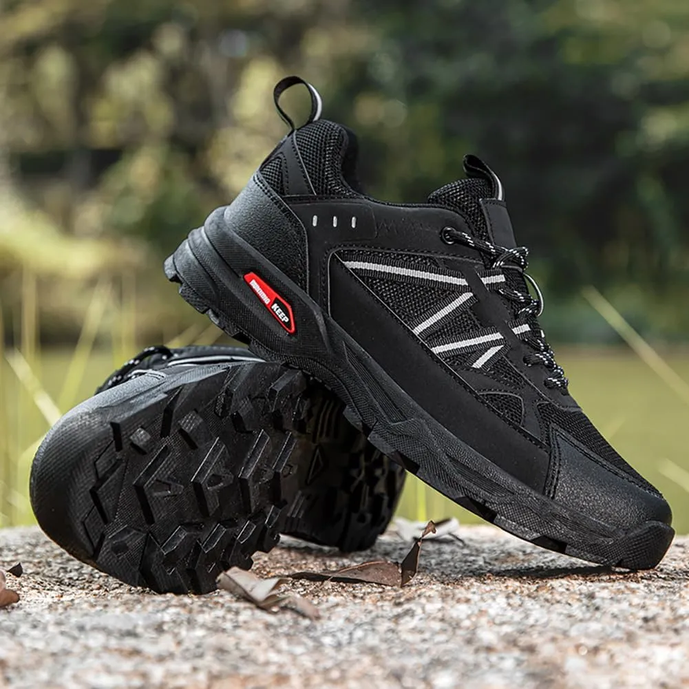 Men's Trail Running Shoes Hiking Shoes Breathable Mesh Upper Lace-Up Travel Shoes