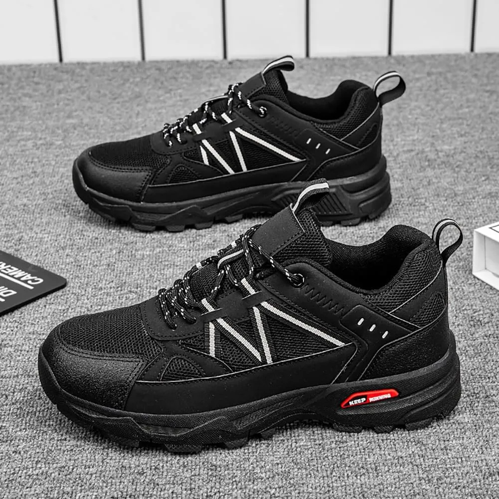 Men's Trail Running Shoes Hiking Shoes Breathable Mesh Upper Lace-Up Travel Shoes