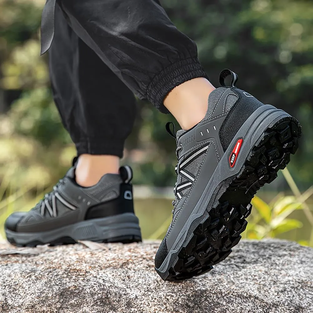 Men's Trail Running Shoes Hiking Shoes Breathable Mesh Upper Lace-Up Travel Shoes