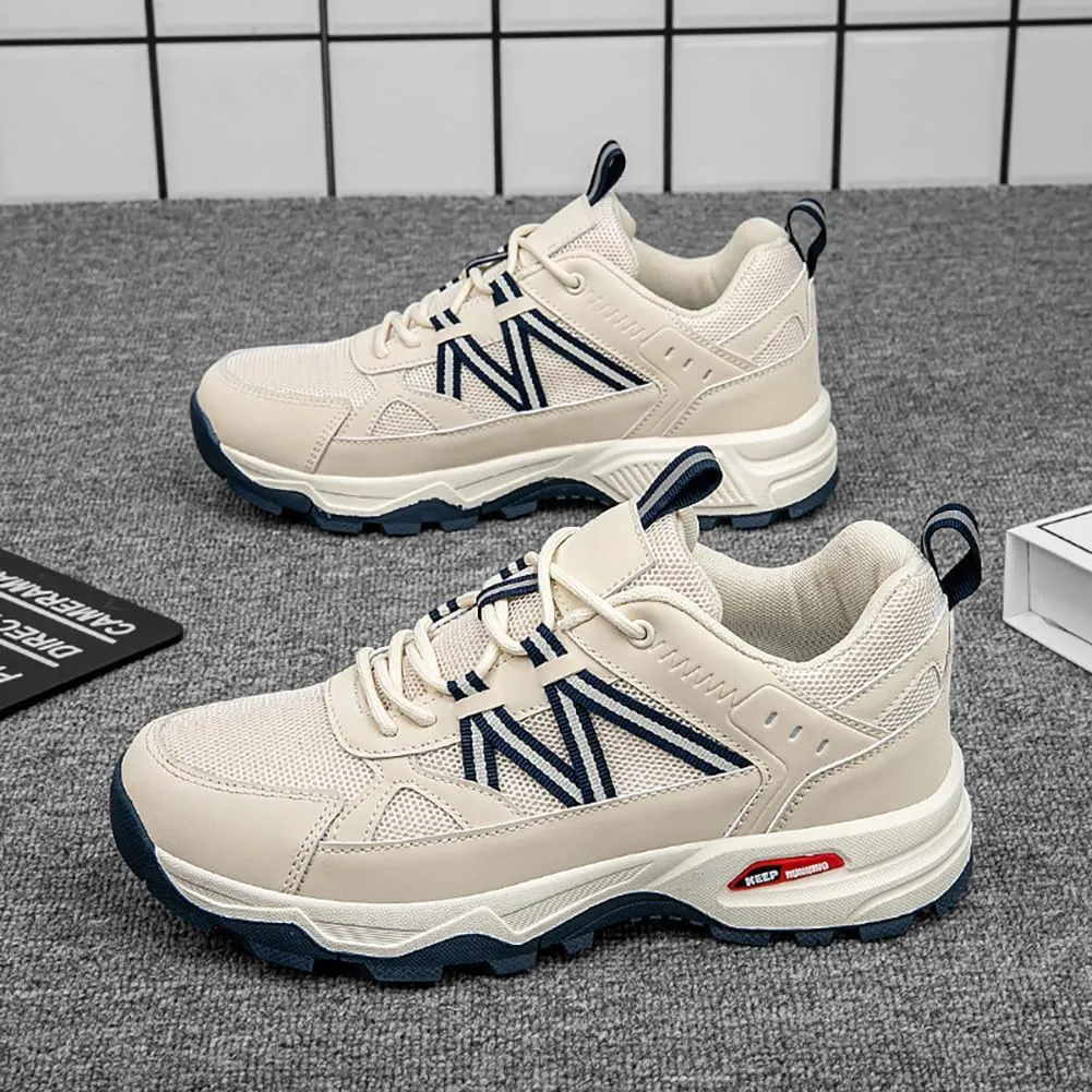 Men's Trail Running Shoes Hiking Shoes Breathable Mesh Upper Lace-Up Travel Shoes