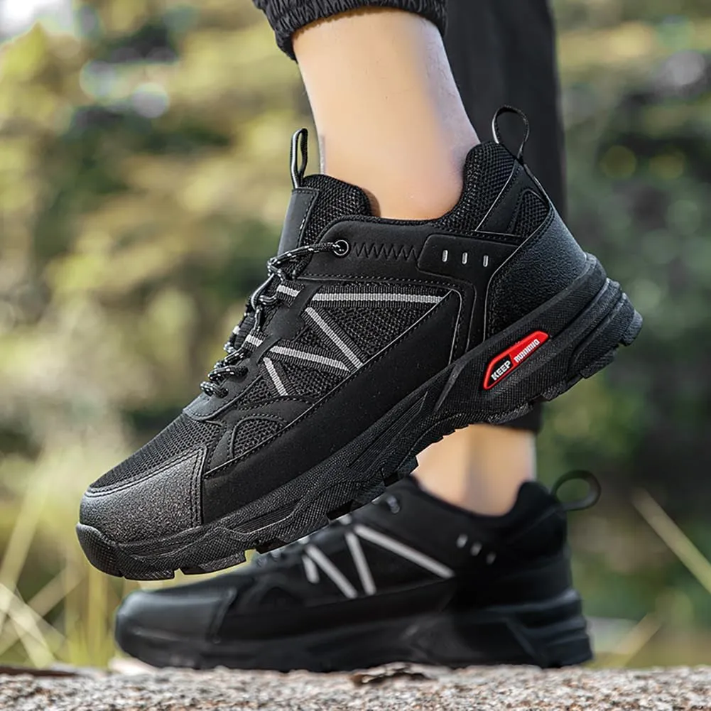 Men's Trail Running Shoes Hiking Shoes Breathable Mesh Upper Lace-Up Travel Shoes