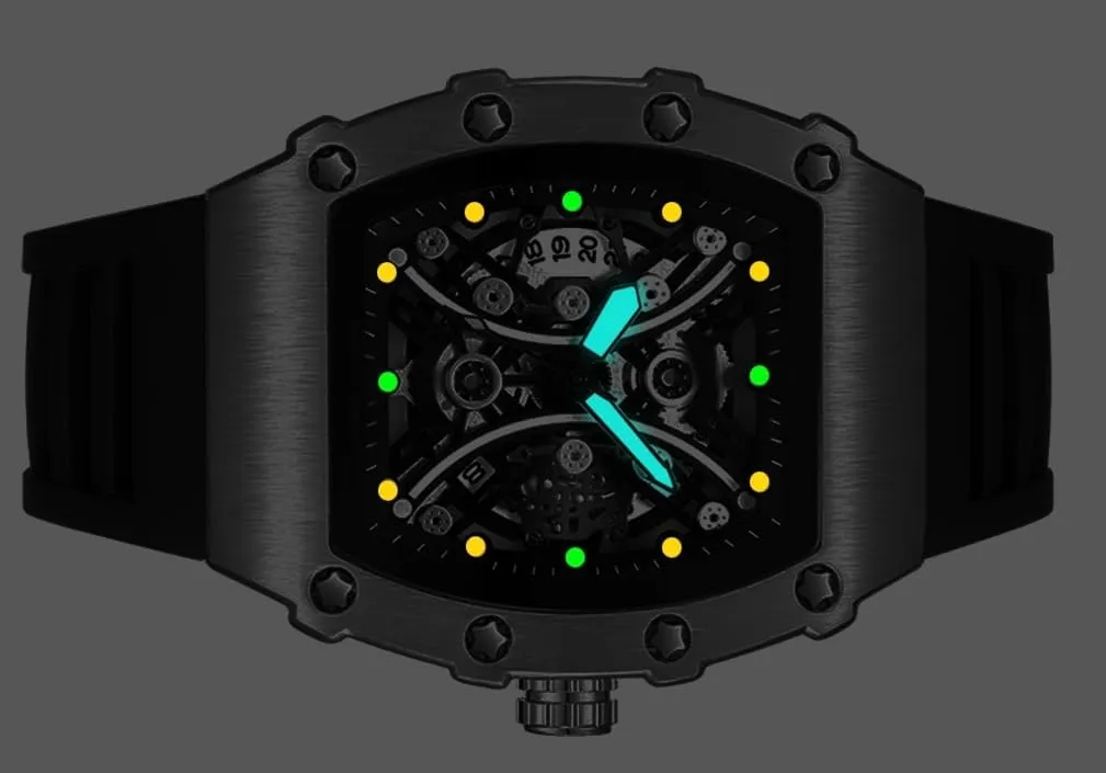 Mens Watch Luminous Tonneau Quartz Watch