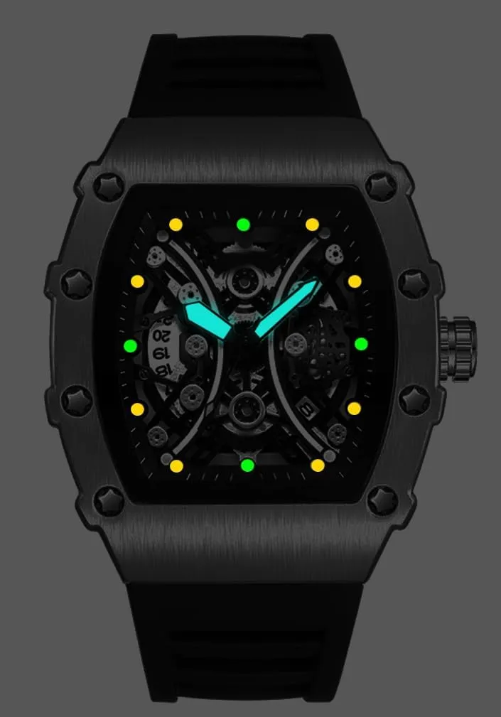Mens Watch Luminous Tonneau Quartz Watch
