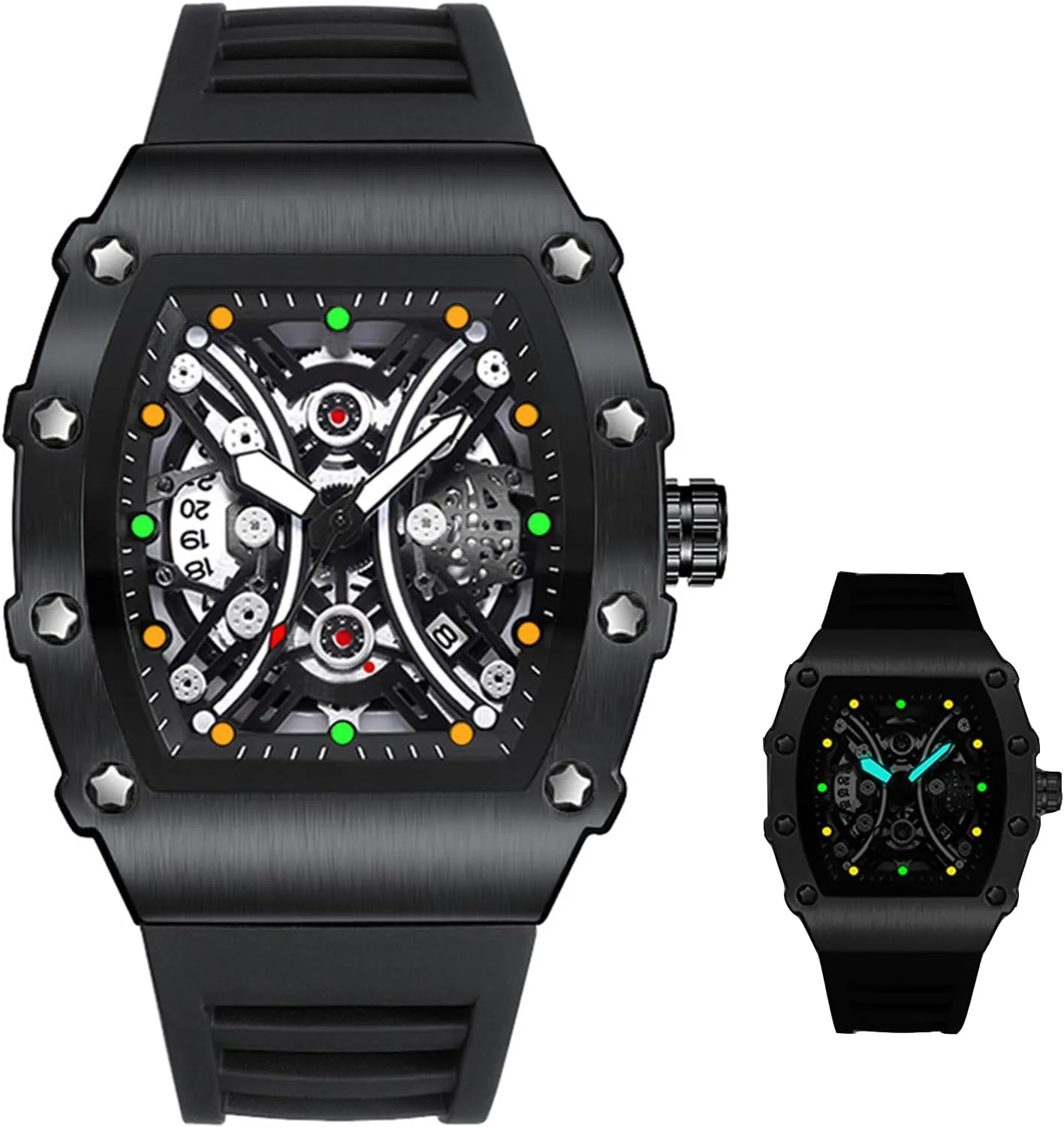 Mens Watch Luminous Tonneau Quartz Watch