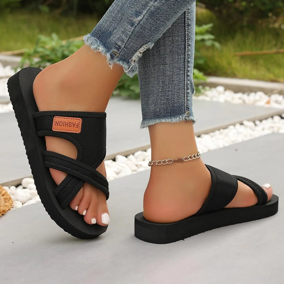 Mesh Flip Flops for Women, Women'S Comfortable Breathable Mesh Flip Flops, Orthopedic Shoes, Comfortable Beach Sandals