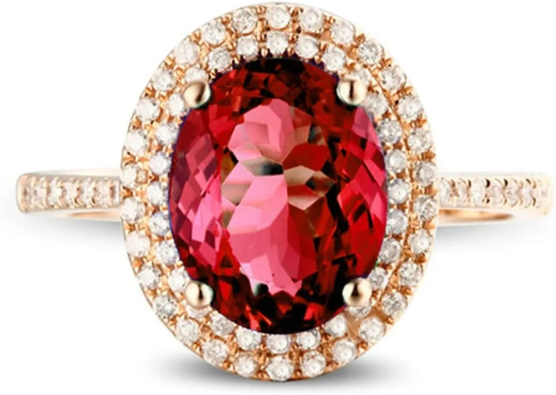 Midi Rings for Women, Oval Cubic Zirconia Ring Stealing Silver Red Bands for Mother's Day Size 10