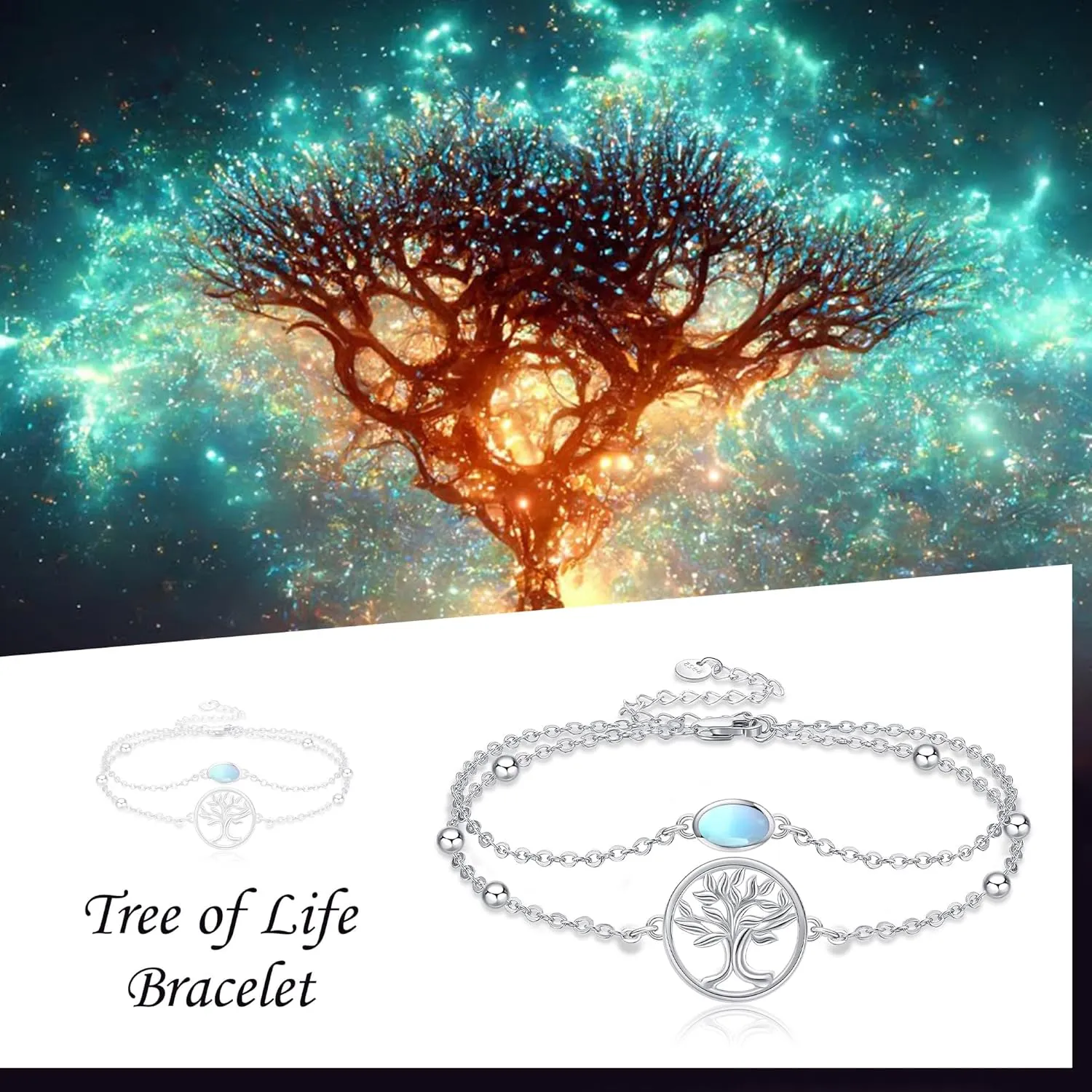 MONGAS Tree of Life/Dragonfly/Butterfly/Hamsa Evil Eye/Elephant/Daisy/Turtle Bracelets Sterling Silver Adjustable Bracelet Christmas Jewelry Gifts for Women