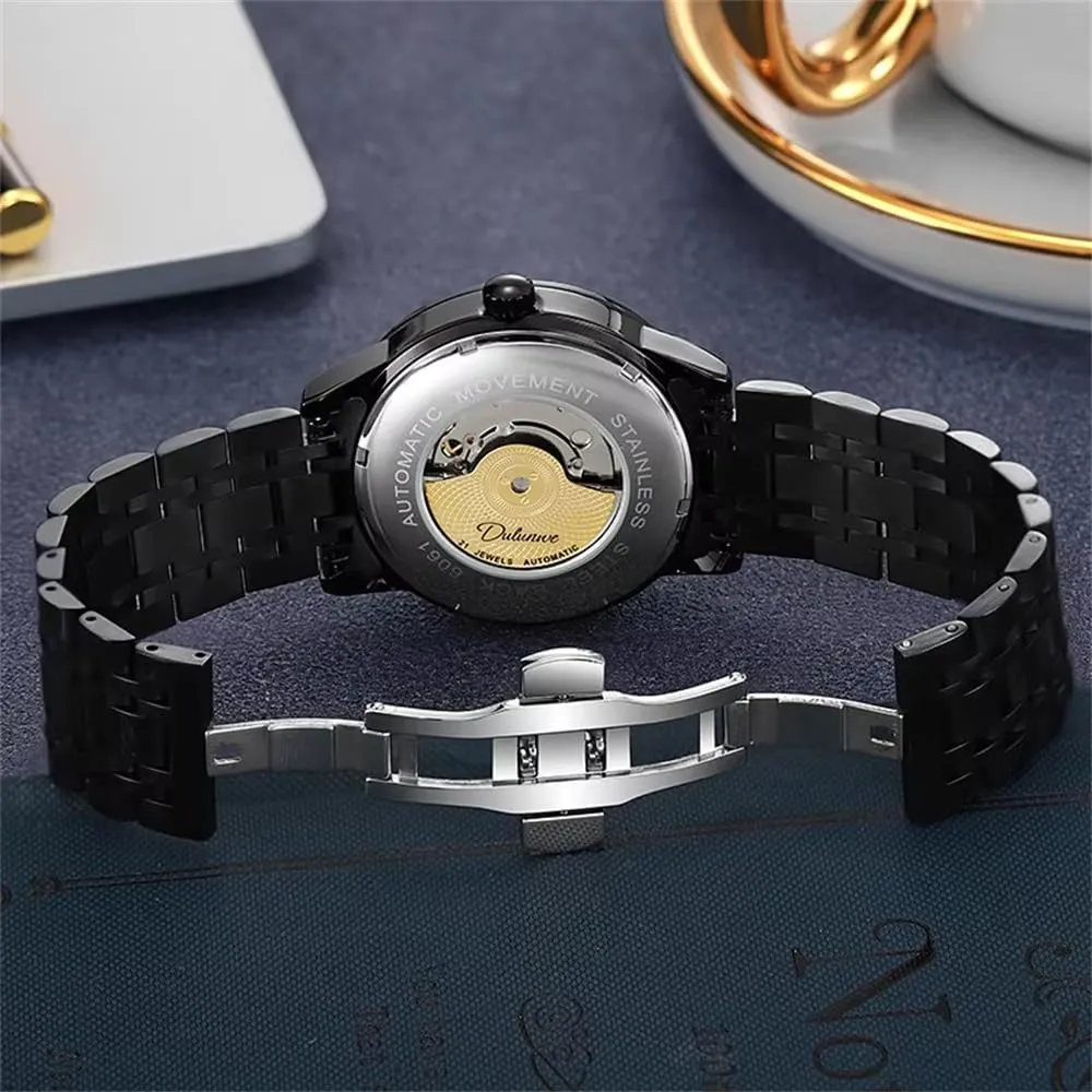 New Skeleton Business Mens Mechanical Watch Fashion Waterproof Luminous Automatic Man Watches Relogio Masculino