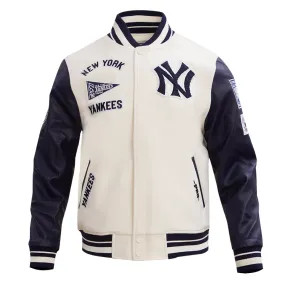 New York Yankees Creme and Navy Varsity Jacket