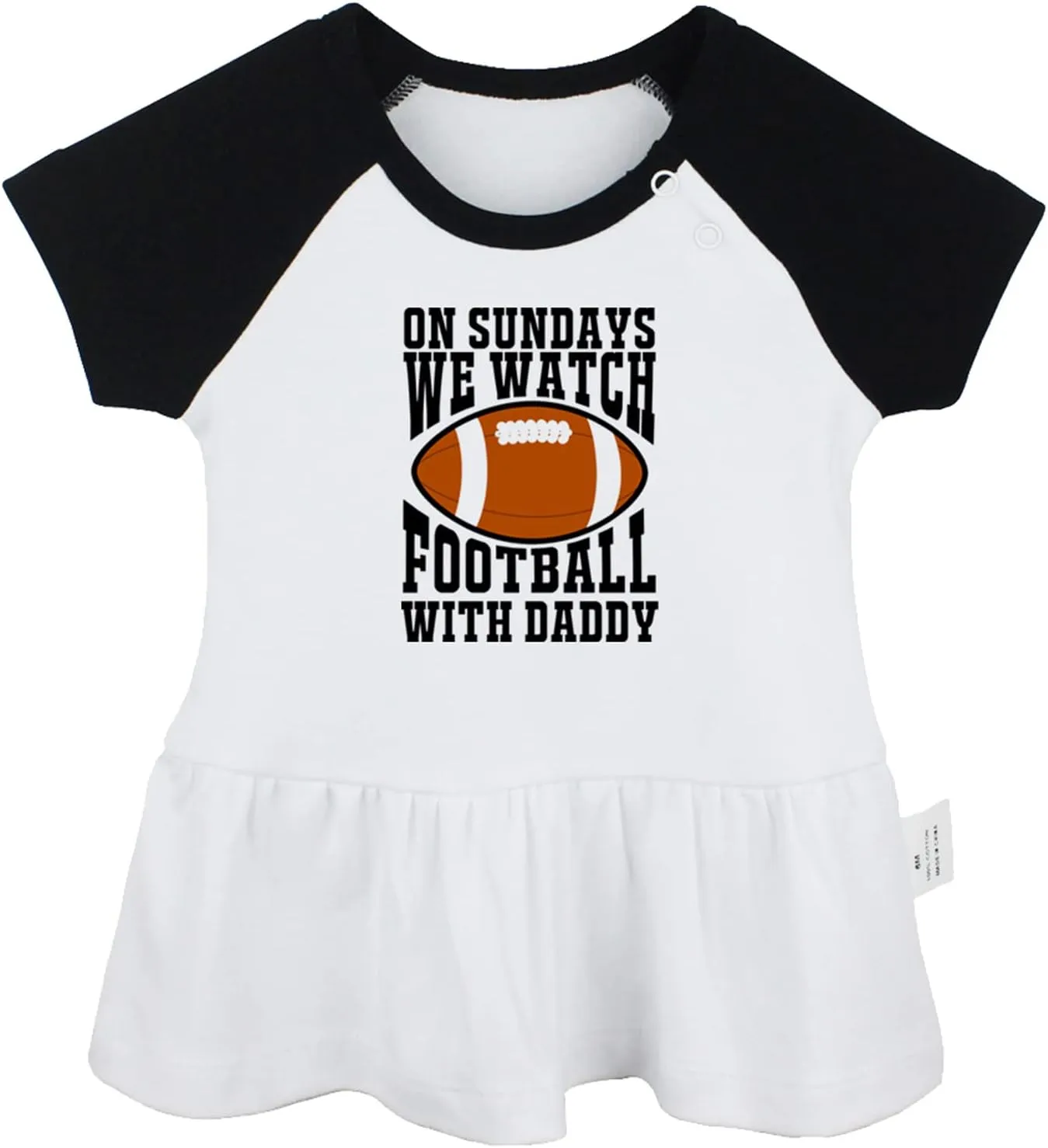 On Sundays We Watch Football with Daddy Funny Dresses Infant Baby Girls Princess Dress Toddler Kids Cute Ruffles Skirts