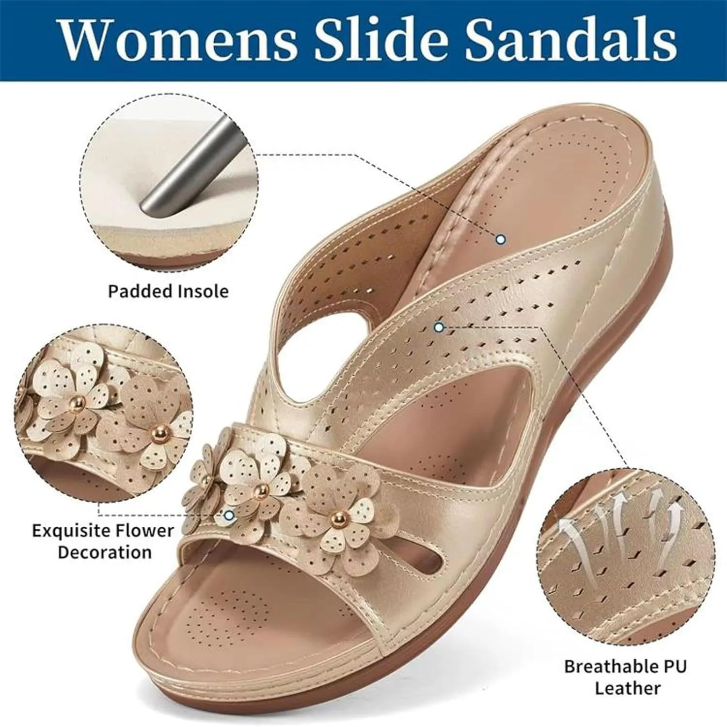 Orthopedic Sandals for Women 2025 Casual Comfortable Wedge Walking Shoes with Arch Support Summer Dressy Cushion Footbed Platform Thong Slip on Beach Slippers Slides