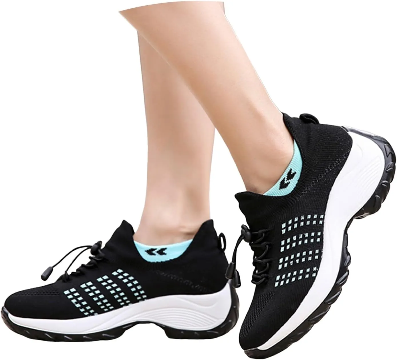 Orthopedic Shoes for Women Slip On Mesh Upper Walking Shoes Breathable Comfortable Casual Wedge Platform Non-Slip Sneakers