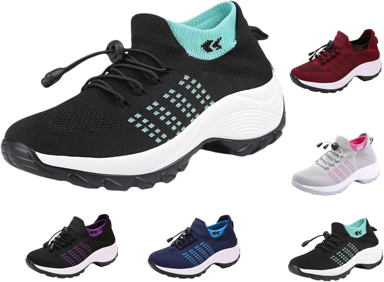 Orthopedic Shoes for Women Slip On Mesh Upper Walking Shoes Breathable Comfortable Casual Wedge Platform Non-Slip Sneakers