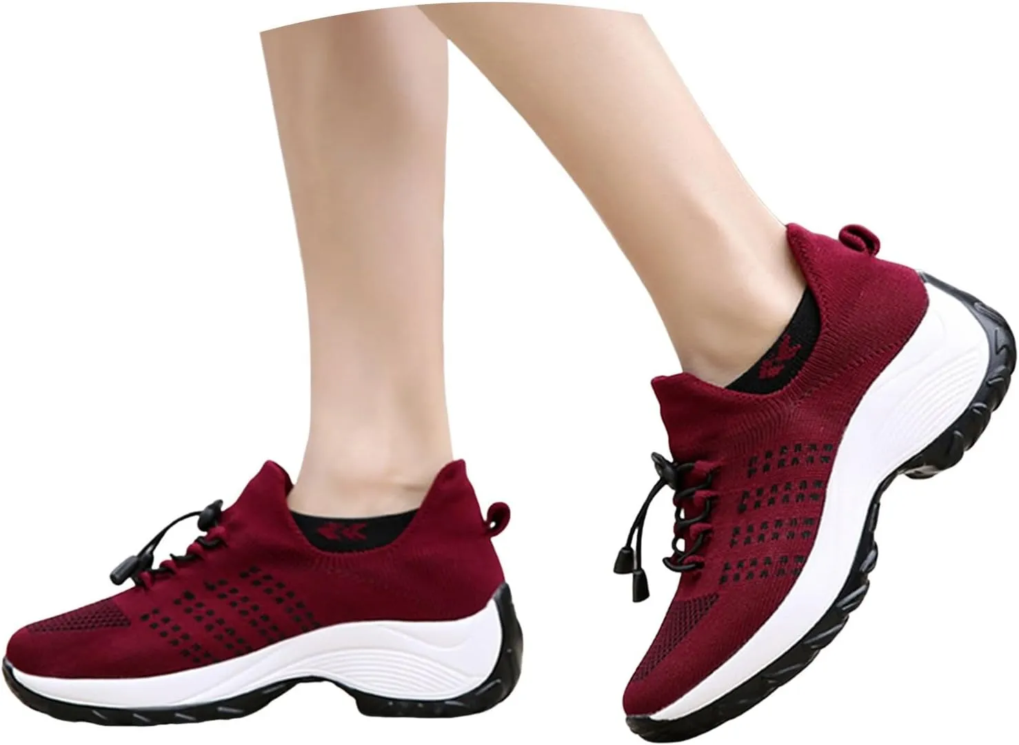 Orthopedic Shoes for Women Slip On Mesh Upper Walking Shoes Breathable Comfortable Casual Wedge Platform Non-Slip Sneakers