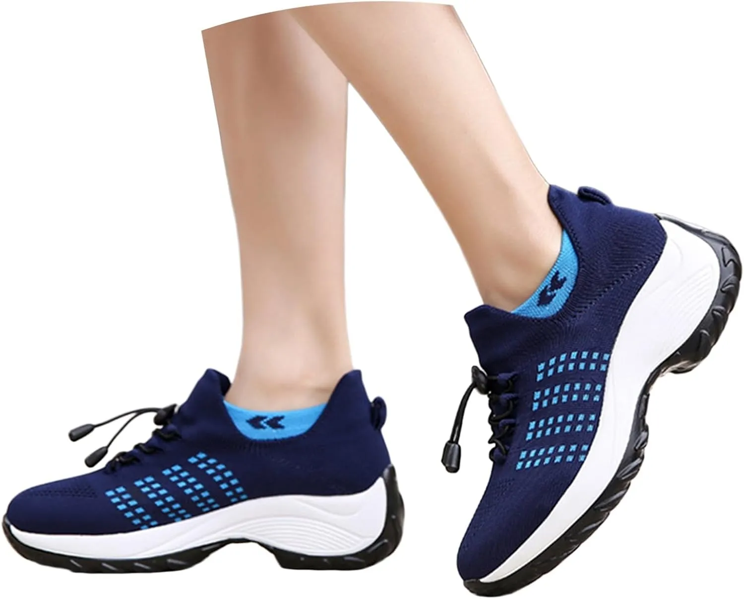 Orthopedic Shoes for Women Slip On Mesh Upper Walking Shoes Breathable Comfortable Casual Wedge Platform Non-Slip Sneakers