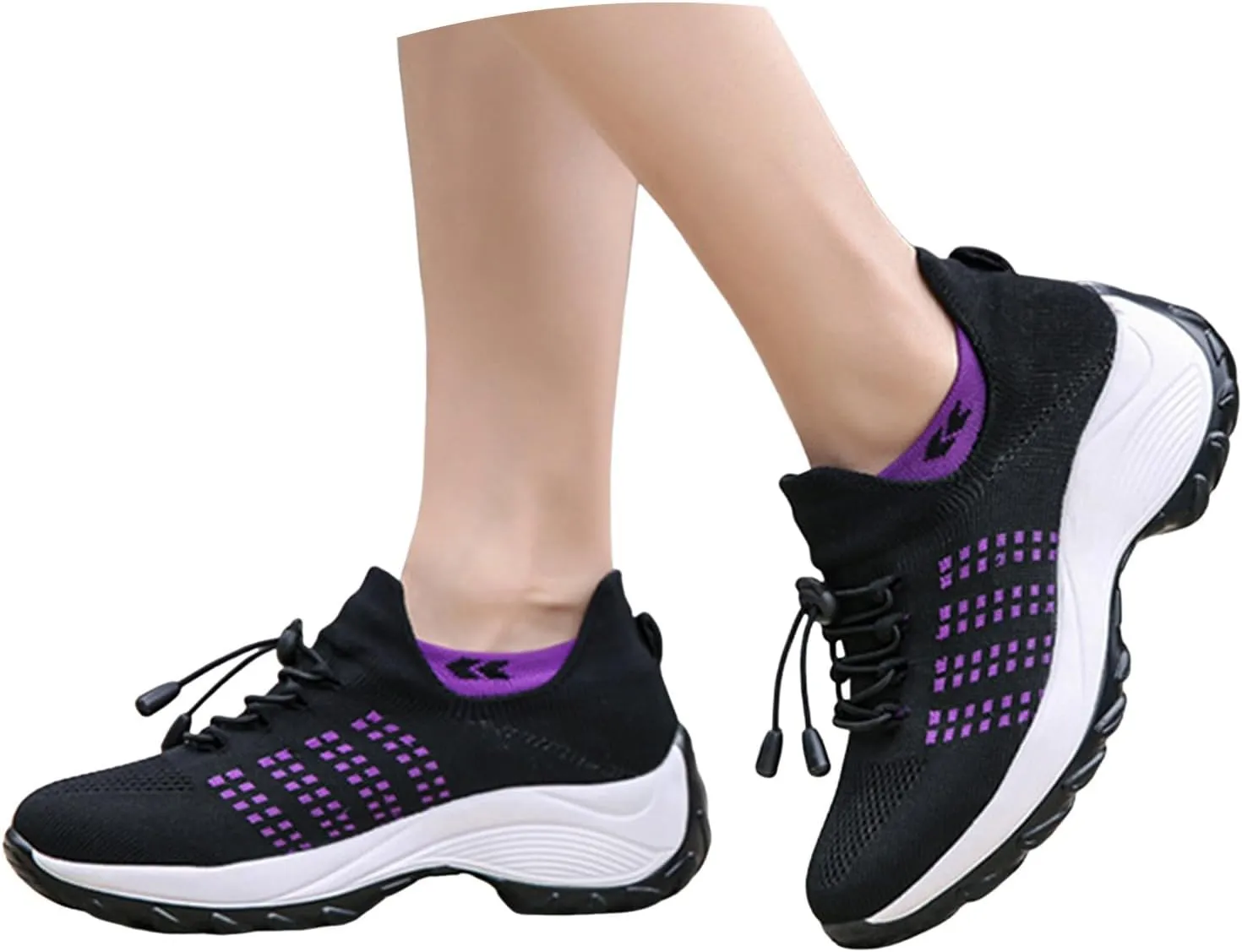 Orthopedic Shoes for Women Slip On Mesh Upper Walking Shoes Breathable Comfortable Casual Wedge Platform Non-Slip Sneakers