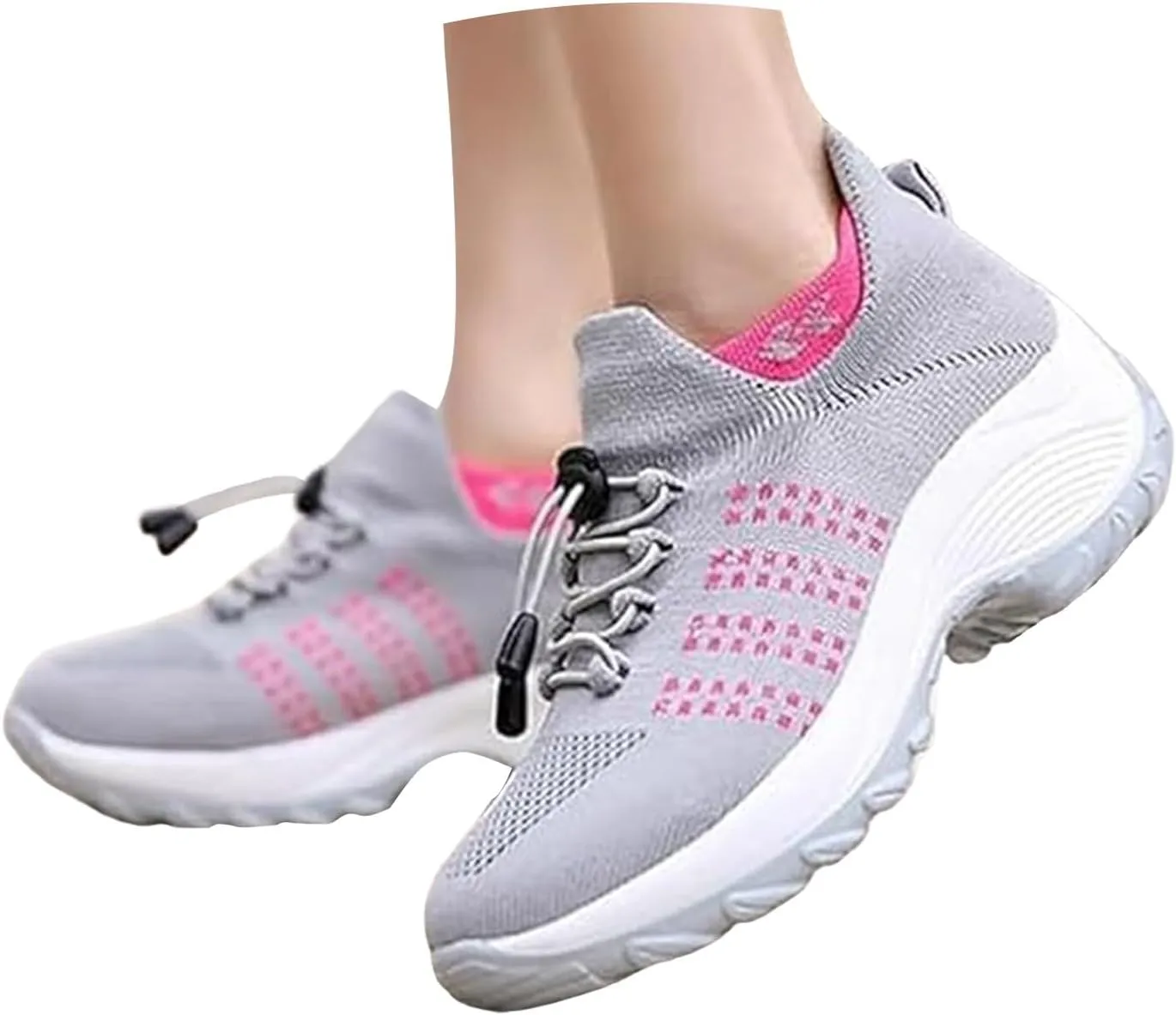 Orthopedic Shoes for Women Slip On Mesh Upper Walking Shoes Breathable Comfortable Casual Wedge Platform Non-Slip Sneakers