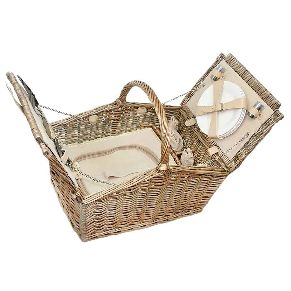 Picnic Basket Hamper Fully Fitted For Four 021 by Willow