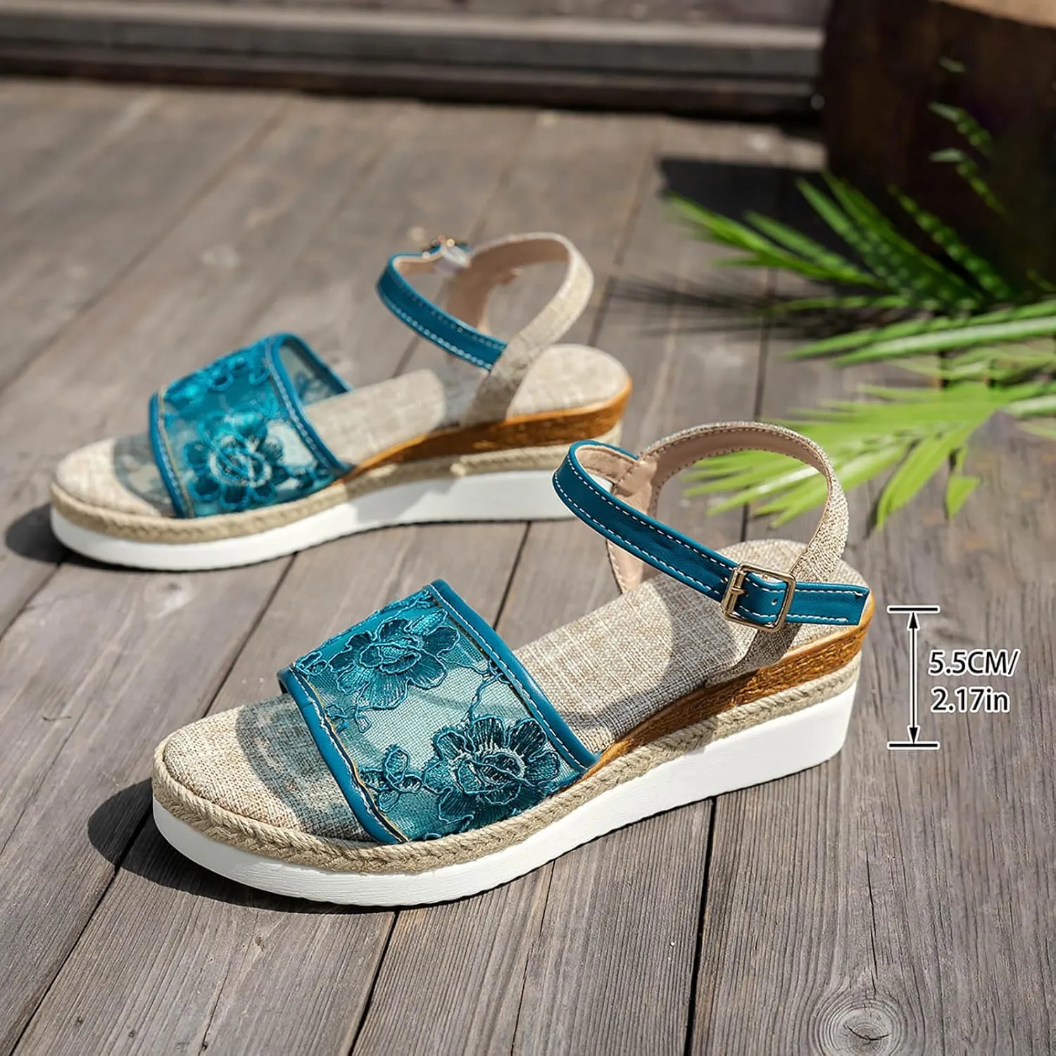 Platform Wedge Sandals Lightweight Summer Espadrille Sole Strap Casual Vacation Sandals Women Sandals Size 8 Heel
