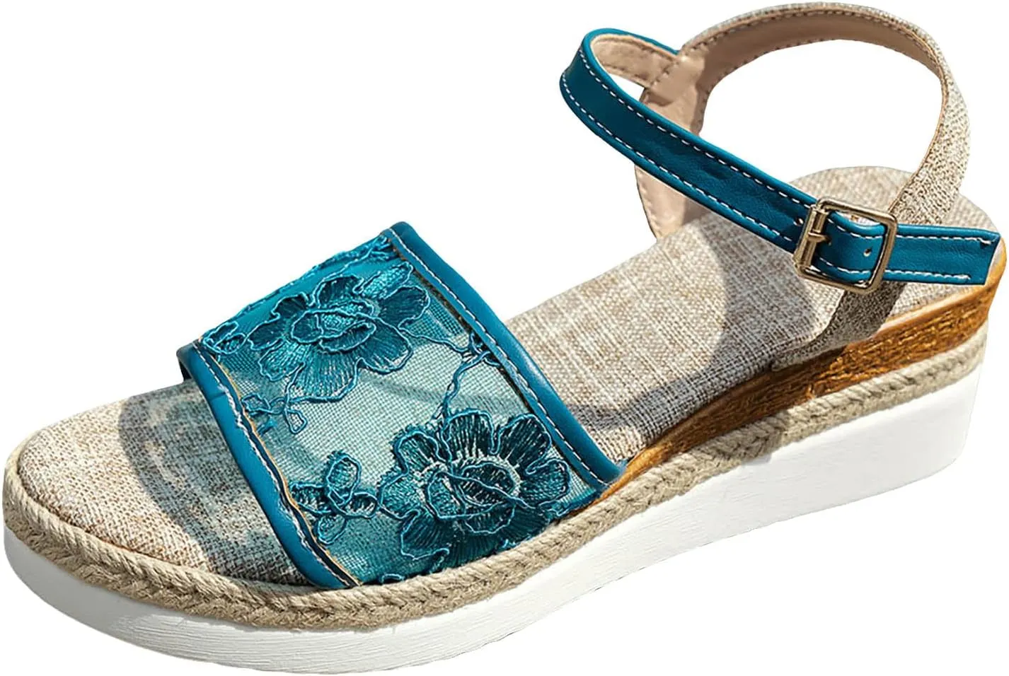 Platform Wedge Sandals Lightweight Summer Espadrille Sole Strap Casual Vacation Sandals Women Sandals Size 8 Heel