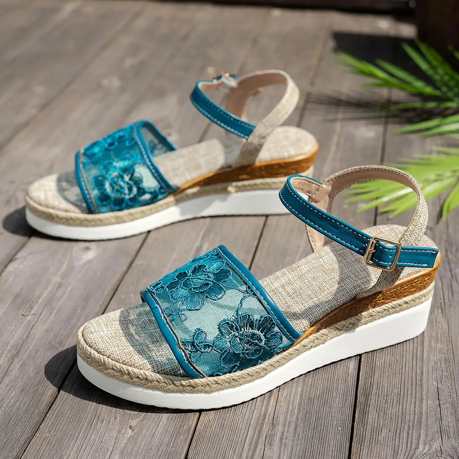 Platform Wedge Sandals Lightweight Summer Espadrille Sole Strap Casual Vacation Sandals Women Sandals Size 8 Heel