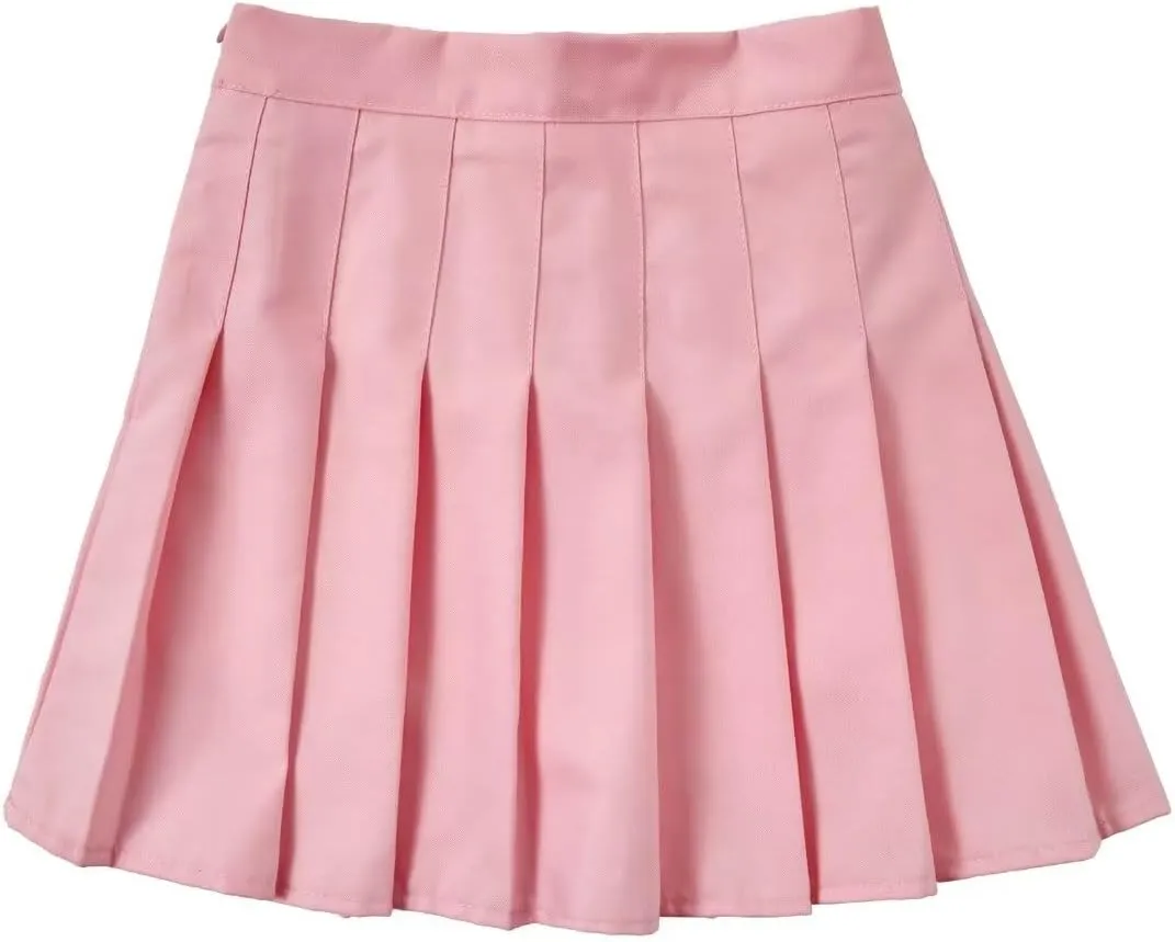 Pleated Mini Skirt High Waisted Tennis Skirts Skorts for Women Girls School Uniform Dress Cheer Skirt with Shorts,2T-4XL