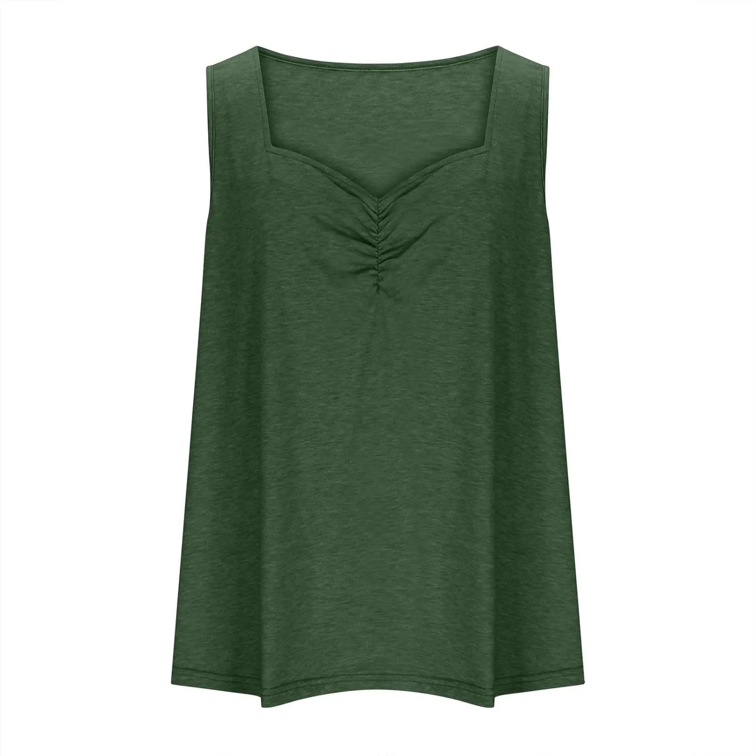 Plus Size Tank Top for Women 2025 Summer V Neck Sleeveless T-Shirts Casual Solid Flowy Button Down Tunics Shirts