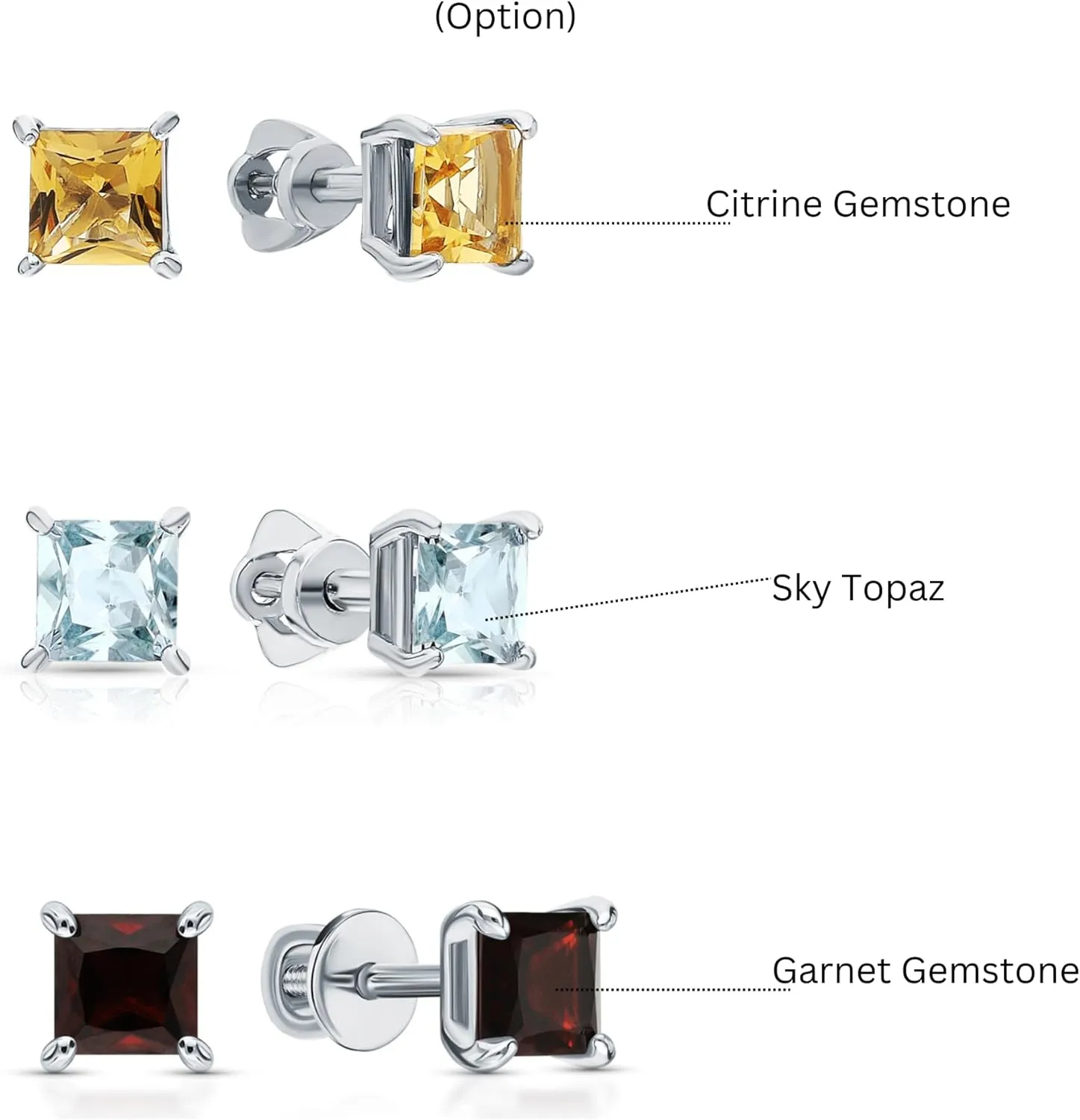 Princess Cut Chrysolite Peridot Stud Gemstone (1.65 ct) Earrings, 14k Gold Green Peridot Gemstone Studs, Birthstone Earrings, Square Stods, Gift For Her.