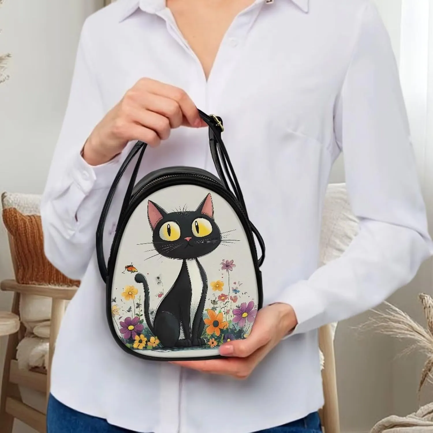 PU Leather Ladies Bag Crossbody Purse with Double Zipper Pocket Women's Double Layer Leather Shoulder Square Bags