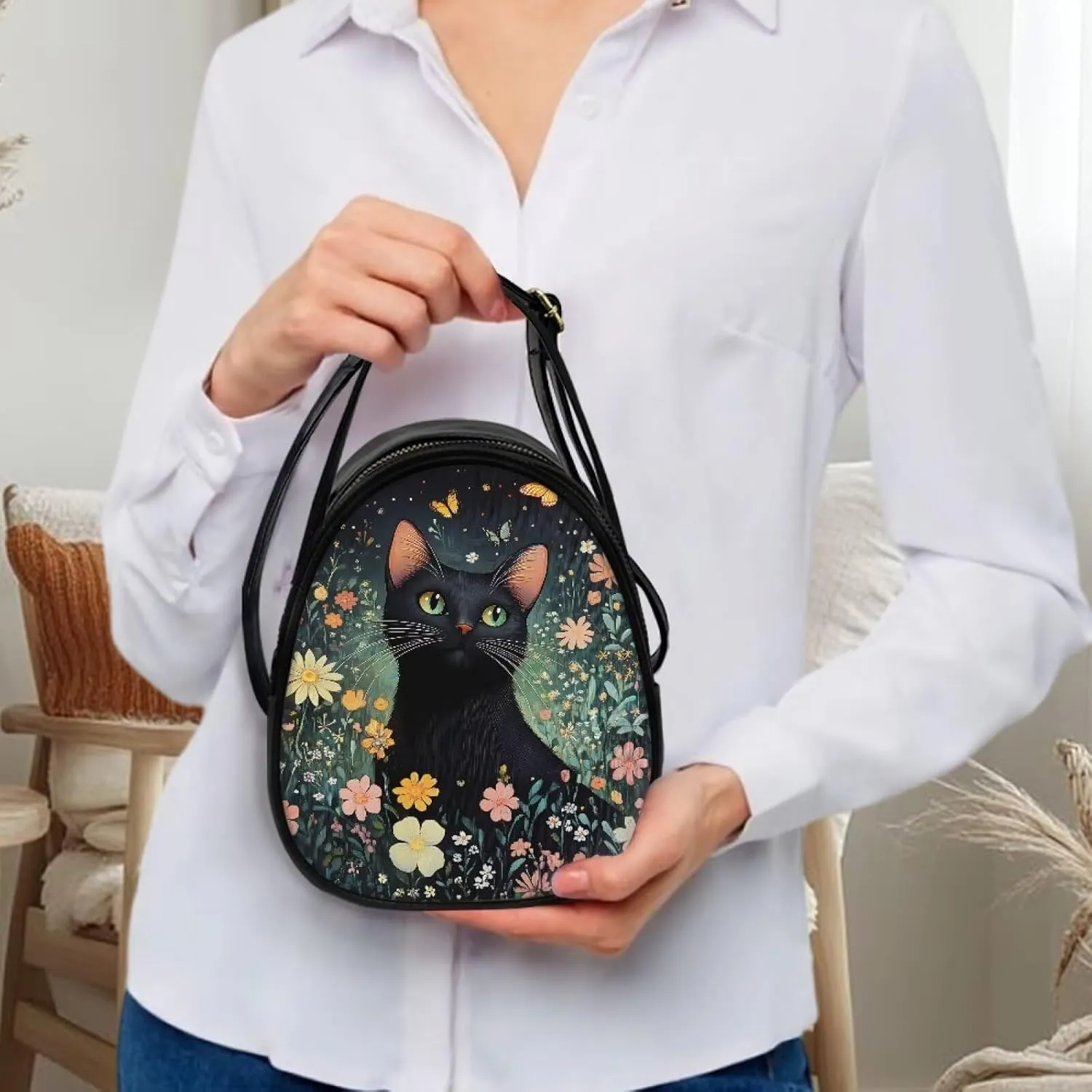 PU Leather Ladies Bag Crossbody Purse with Double Zipper Pocket Women's Double Layer Leather Shoulder Square Bags