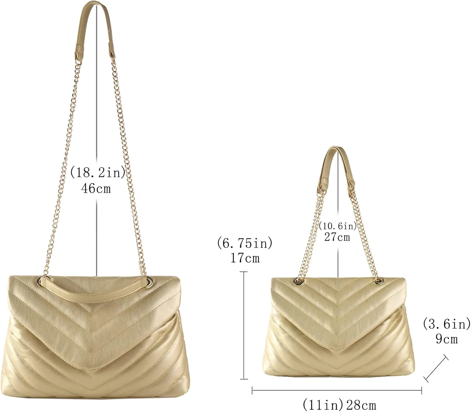 Quilted Crossbody Bag for Women, Soft Vegan Chevron Purses, Trendy Shoulder Handbags with Flap