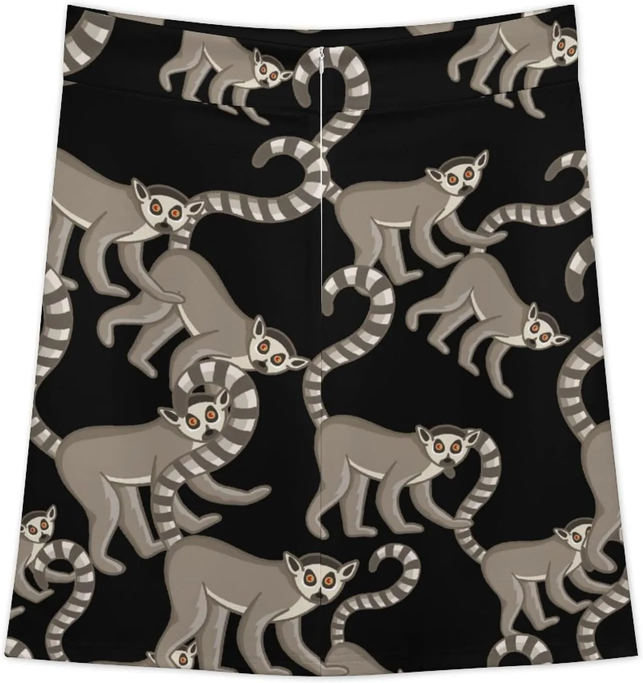 Ring-Tailed Lemur Women's Mini Skirt High Waist Midi Shorts A-Line Skorts
