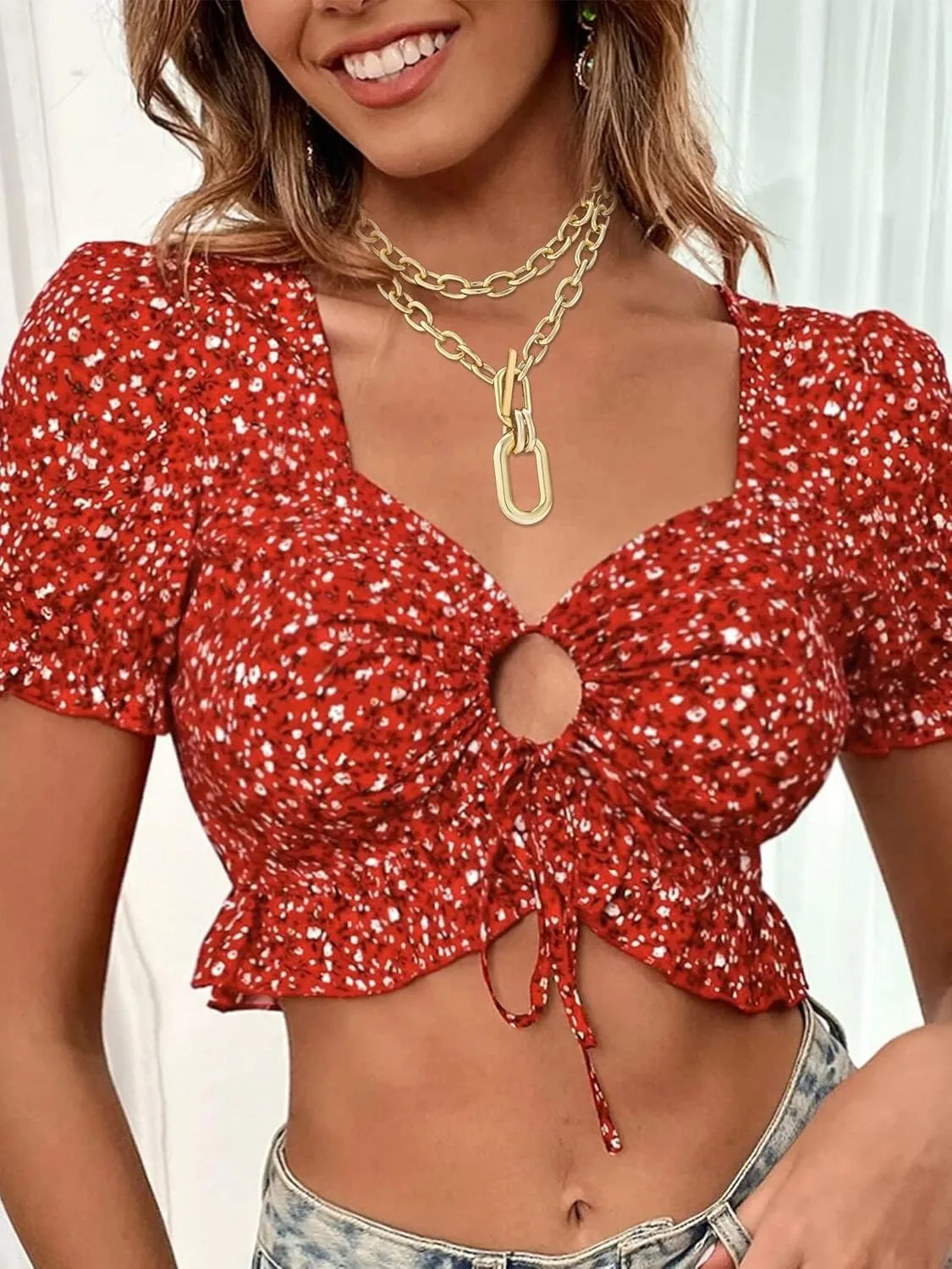 Roe Dolph Gold Chunky Necklace for Women Punk Cuban Link Chain Choker Necklace Thick Hip Hop Necklace for Egirls Chunky Necklace Toggle Clasp Necklace