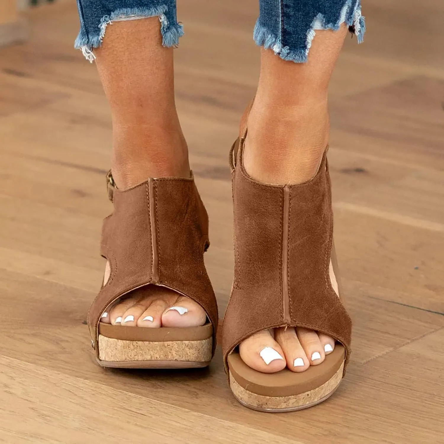 Sandals for Women 2025,Summer Sandals for Women 2025,Platform Wedge Sandals for Women Open Toe Wedge Heels,Casual Summer Dress Shoes Ladies Wedges Comfortable Vacation Shoes
