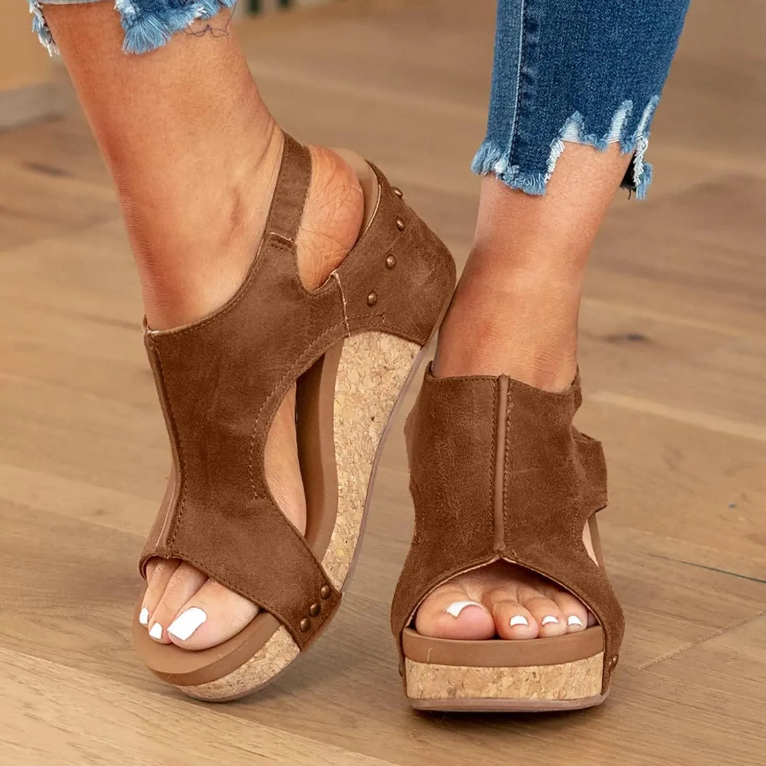 Sandals for Women 2025,Summer Sandals for Women 2025,Platform Wedge Sandals for Women Open Toe Wedge Heels,Casual Summer Dress Shoes Ladies Wedges Comfortable Vacation Shoes