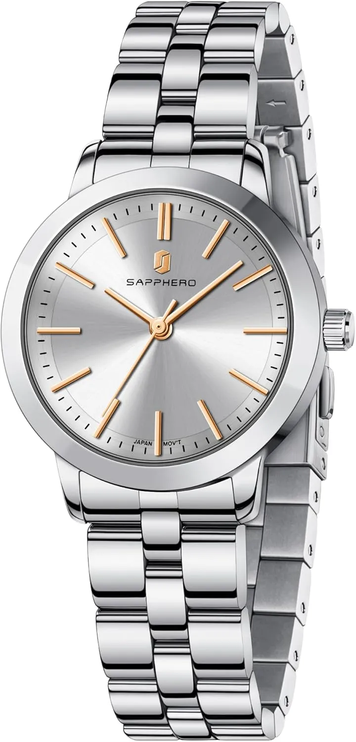SAPPHERO Wrist Watch for Women Luxury Ladies Watches Women's Bracelet Watch Small Stainless Steel Analog 5ATM Waterproof Watches for Women