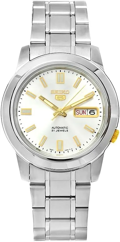 Seiko Men's SNKK09K1S Stainless-Steel Analog with White Dial Watch
