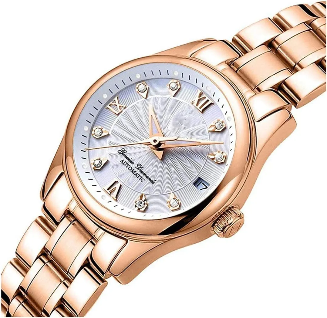 SENRUD Luxury Automatic Watch for Women Ladies high-end Full Steel Solid Band Waterproof Luminous Automatic Mechanical Watch