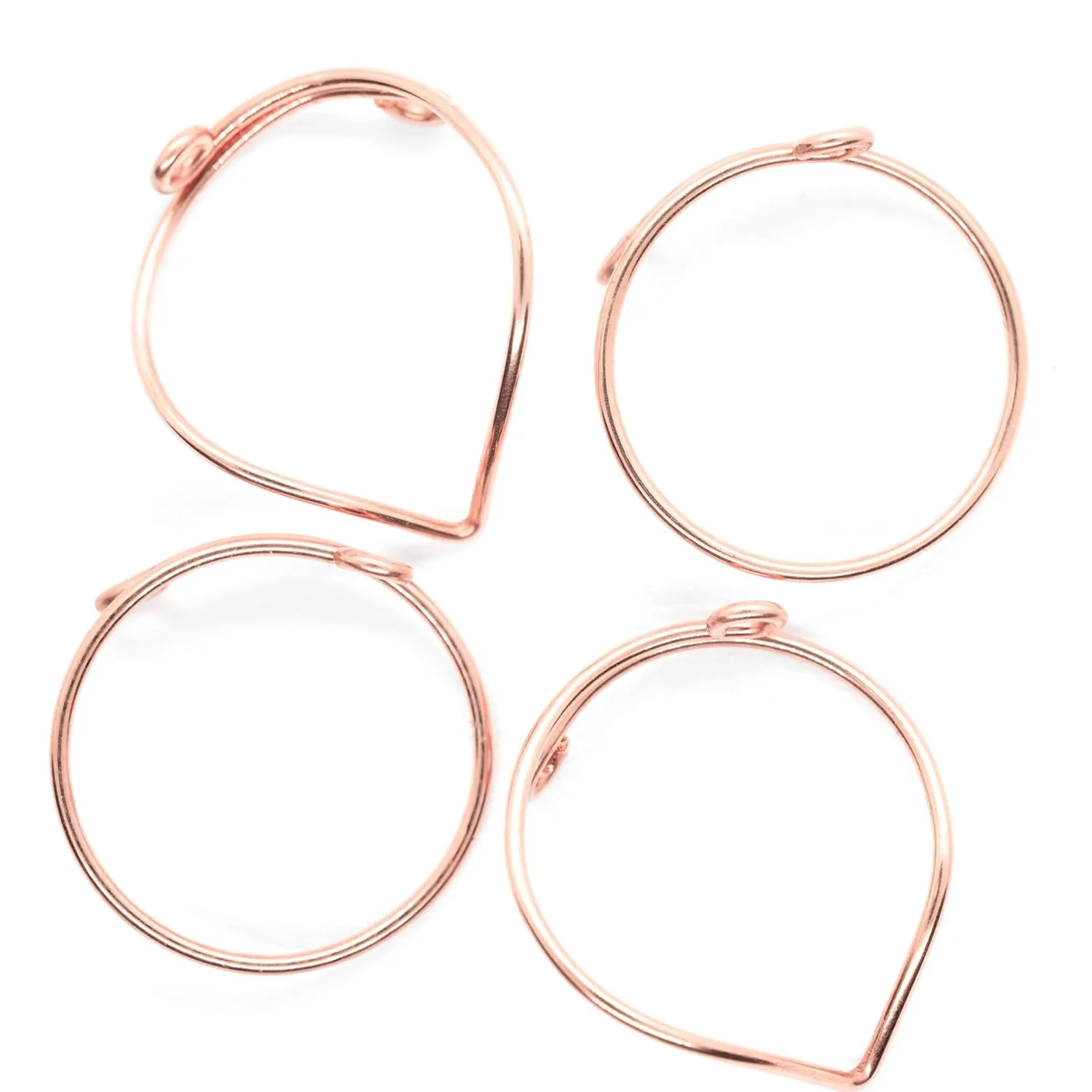 Set of Midi Knuckle Rings Stackable Cuff Adjustable Bands Above Stacking Sterling Silver Gold Rose (Rose Gold)